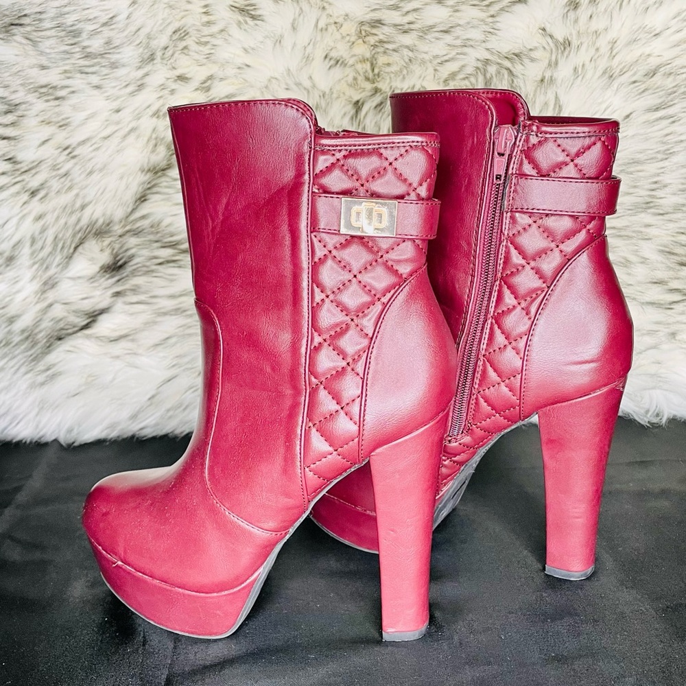 Archer Red Quilted Booties